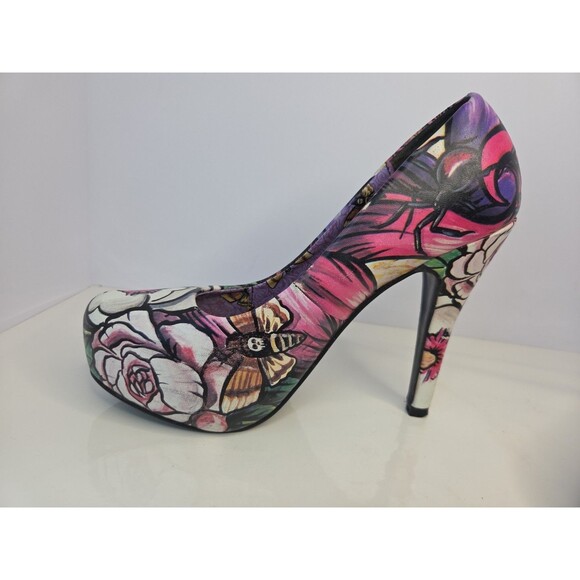 Iron Fist Funky Unique Skulls & Spiders US Sz 6 Platform 4" High Heels Statement - Picture 9 of 13